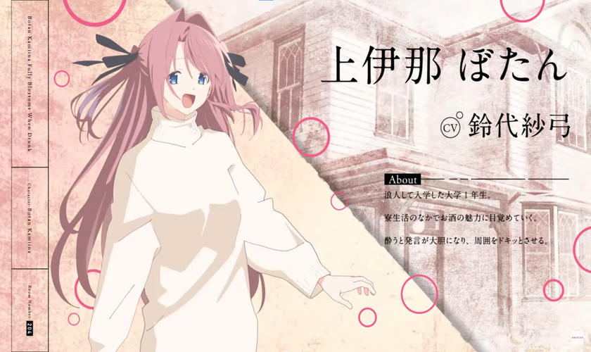 Месяц премьеры и постер аниме «Kamiina Botan, Yoeru Sugata wa Yuri no Hana»